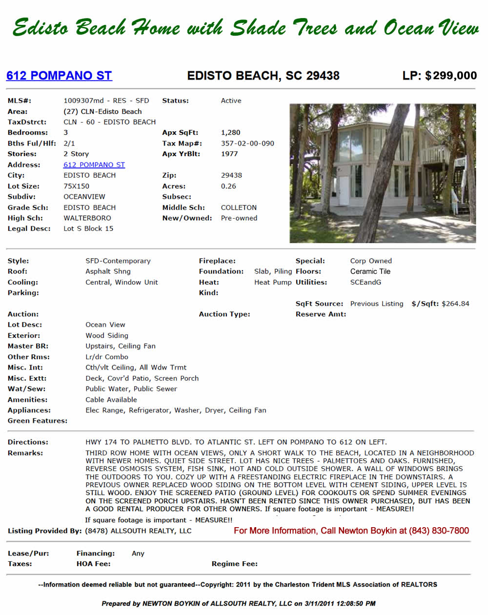 Edisto Beach Home, Edisto Beach Property